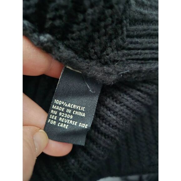 DG2 by Diane Gilman Women's Size Medium Black Knit Pullover Sweater - Picture 7 of 7